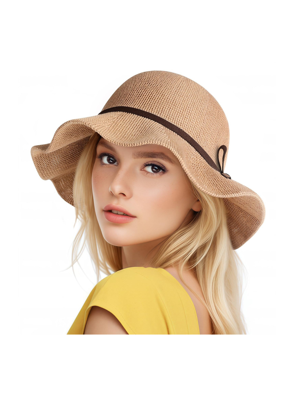 Beach Hats for Women, UPF 50+ UV Protection Foldable Sun Hat | Khaki | Size OS